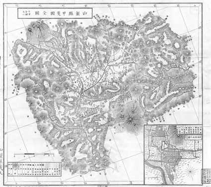 1882年の山梨県全域図